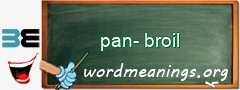 WordMeaning blackboard for pan-broil
